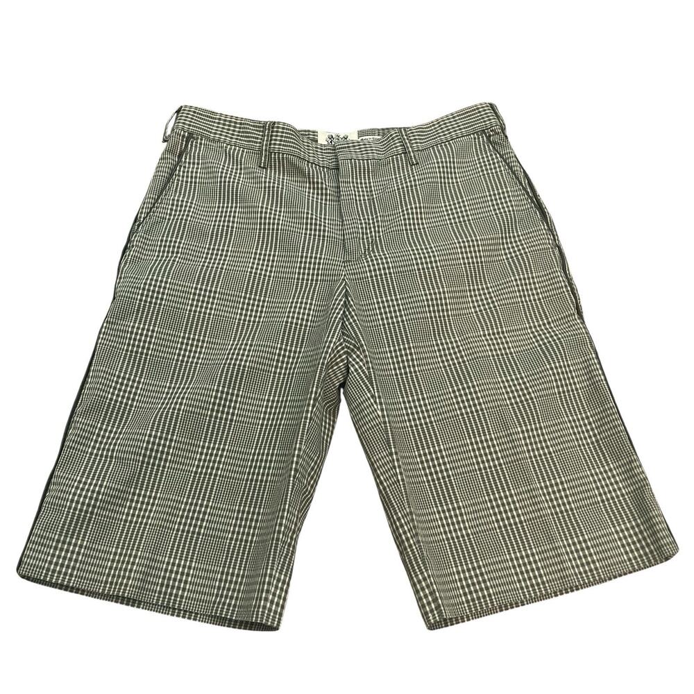 Juicy Couture Mens Plaid Shorts Size 30 Green Cream Preppy Academia Casual